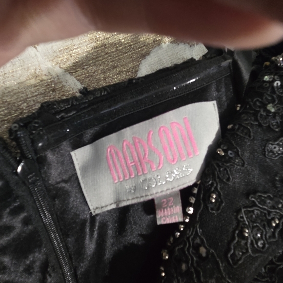 Marsoni by Colors Women's Formal Elegant Black Off-Shoulder Evening Gown Prom - Picture 2 of 5